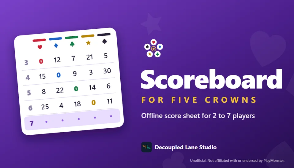 Five Crowns Scoreboard artwork